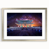 Textured abstract art print of a Korean landscape in muted earth tones on a framed canvas, suitable for bedroom decor.