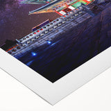 Art deco poster featuring a serene Korean landscape in pastel shades on rolled canvas, suitable for dining room decor.