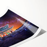 Extra large wall art featuring line art flowers in soft gray on rolled print, ideal for large living room decor.