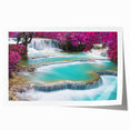 Extra large rolled print of a Laos scenery with vibrant green and blue tones, ideal for art wall dining room.