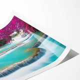 Extra large rolled print featuring line art flowers in muted earth tones, ideal for large living room wall art.