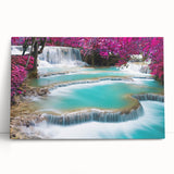 Black and white photograph of a Laos scenery on stretched canvas, ideal for kitchen wall art or bedroom ambiance.