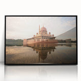 Large abstract wall art depicting a Malaysian landscape in muted earth tones on a framed acrylic.