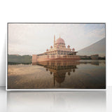 Acrylic print of a Malaysian landscape in art deco style, featuring soft pastel colors.