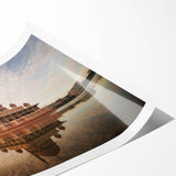 Extra large wall art featuring line art flowers in muted tones on a rolled canvas, suitable for large living room decor.