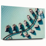 Acrylic print of a Maldivian landscape in serene blue and green tones, ideal for bedroom or dining room decor.