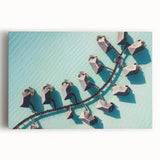 Black and white photograph of the Maldives on stretched canvas, ideal for kitchen wall art.