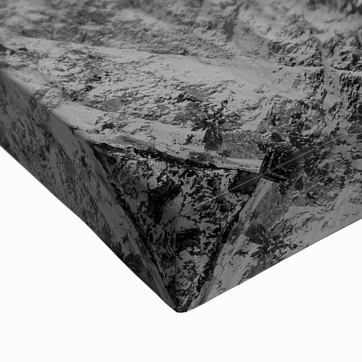 Large art of Mount Everest in black and white on a stretched canvas, ideal for bedroom wall decor.