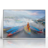 Acrylic framed print of a serene Nepalese landscape in soft pastel shades, ideal for modern art wall decor or a nursery.