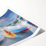 Extra large rolled print of line art flowers in monochrome, ideal for large living room wall art.