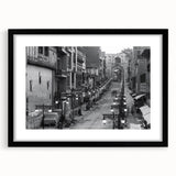 Extra large abstract art print featuring a colorful, textured depiction of a Pakistani landscape on a framed black mat.