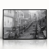 Large abstract wall art depicting a stylized, mid-century modernist scene of Pakistan in muted earth tones.