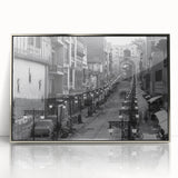 Mid-century modernist art depicting the scenery of Pakistan in silver acrylic, framed, suitable for nursery wall decor.