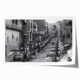 Extra large rolled print of a serene Pakistani landscape with soft floral elements in muted earth tones.