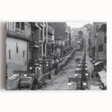 Black and white photograph of a scenic landscape in Pakistan on a large stretched canvas, suitable for kitchen wall art.
