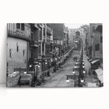 Black and white photograph of a scenic Pakistani landscape on large stretched canvas.