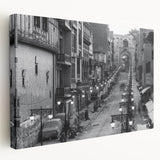 Panoramic view of a Pakistani landscape on stretched canvas, in natural green and earth tones, suitable for kitchen wall art.