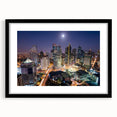 Extra large abstract art print of a colorful, textured Philippine scenery on a black framed canvas.