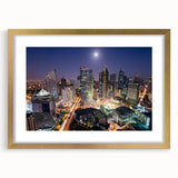 Extra large abstract art print of a serene Philippine landscape in muted earth tones, framed in gold.