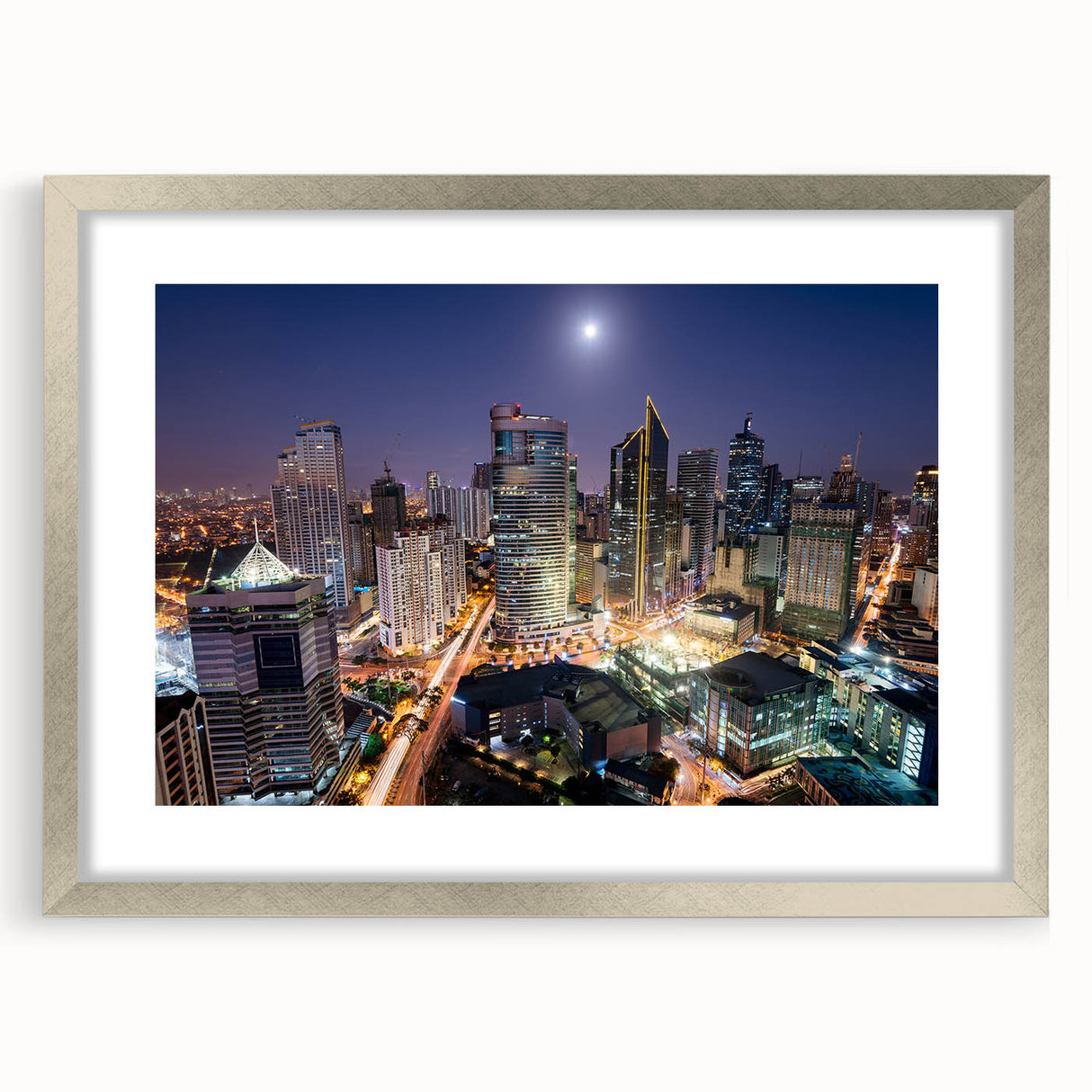 Textured art print of an abstract Philippine landscape in silver frame, ideal for bedroom wall decor.