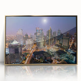 Framed acrylic print of a Philippine landscape in gold and green tones, ideal for modern art wall decor.