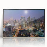 Mid-century modernist art depicting a serene Philippine landscape in soft pastel shades, framed acrylic.