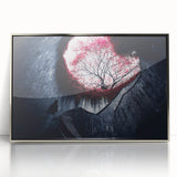 Mid-century modernist art of Singapore skyline in silver frame, acrylic print, suitable for modern art wall decor.
