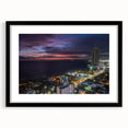 Extra large abstract art print of a colorful, textured Sri Lankan landscape on a framed black mat.