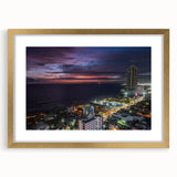 Extra large abstract art print of a textured Sri Lankan scenery in a gold frame, suitable for living room decor.