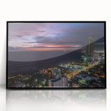 Large abstract wall art depicting a vibrant Sri Lankan landscape in acrylic, framed in black, suitable for modern decor.