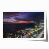 Extra large rolled print of Sri Lankan scenery with vibrant green and blue tones, ideal for dining room wall art.