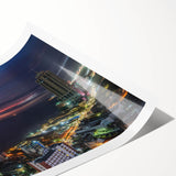 Extra large wall art featuring line art flowers in monochrome, printed on rolled canvas.