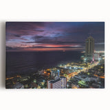 Black and white stretched canvas featuring a large scenic view of Sri Lankan landscape, ideal for kitchen wall art.