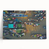 Black and white large art canvas of a Vietnamese landscape, ideal for kitchen wall art or bedroom ambiance.