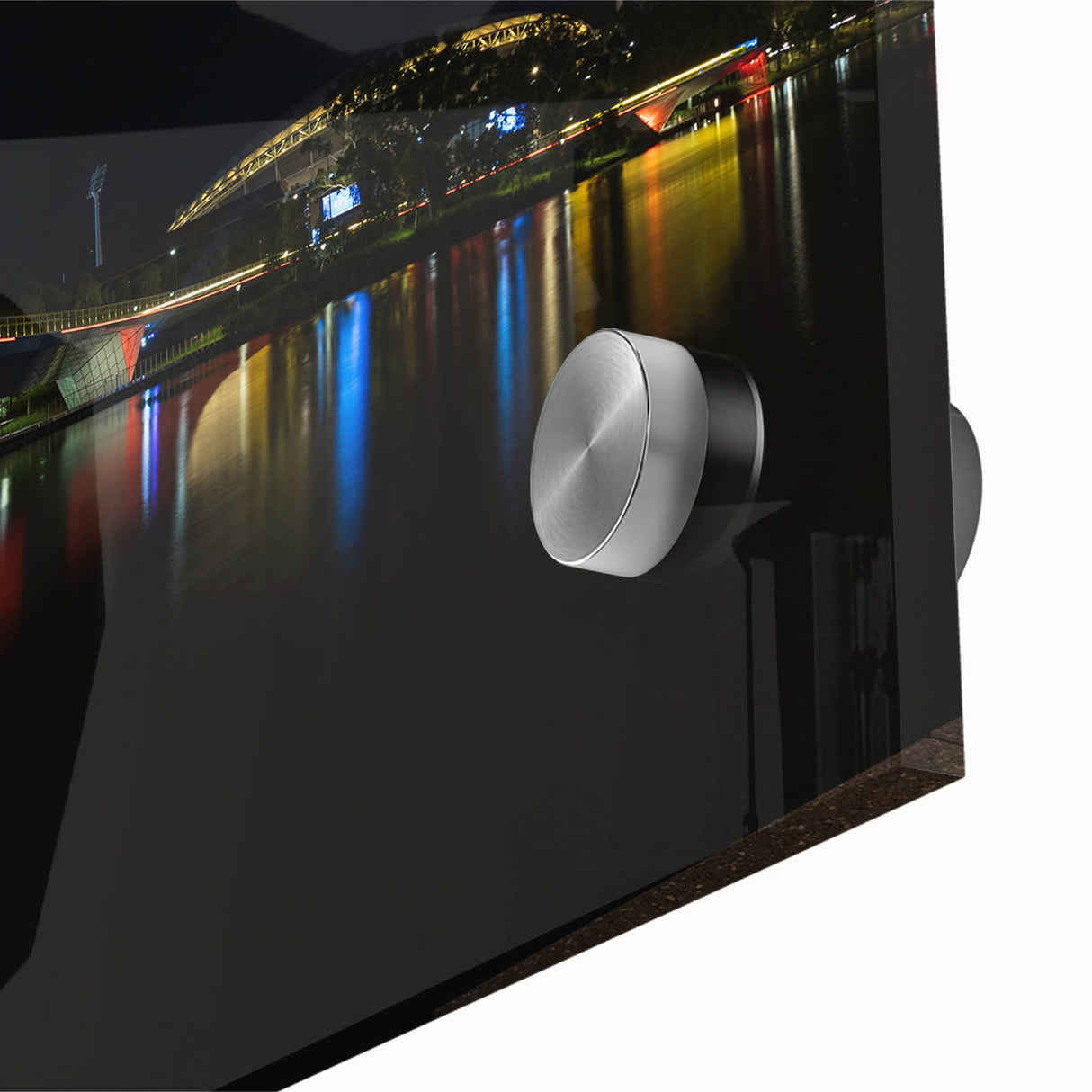 Large abstract wall art featuring Adelaide scenery in muted earth tones on acrylic glass, ideal for dining room ambiance.