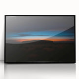 Large abstract wall art of Ayers Rock in muted earth tones, framed in black acrylic, suitable for modern decor.