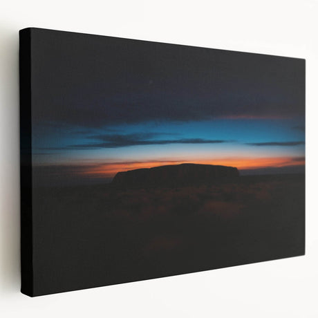 Uluru landscape on stretched canvas with warm earth tones, suitable for kitchen wall art.