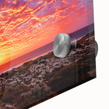 Large abstract wall art of Perth scenery in muted earth tones on acrylic glass, suitable for dining room ambiance.