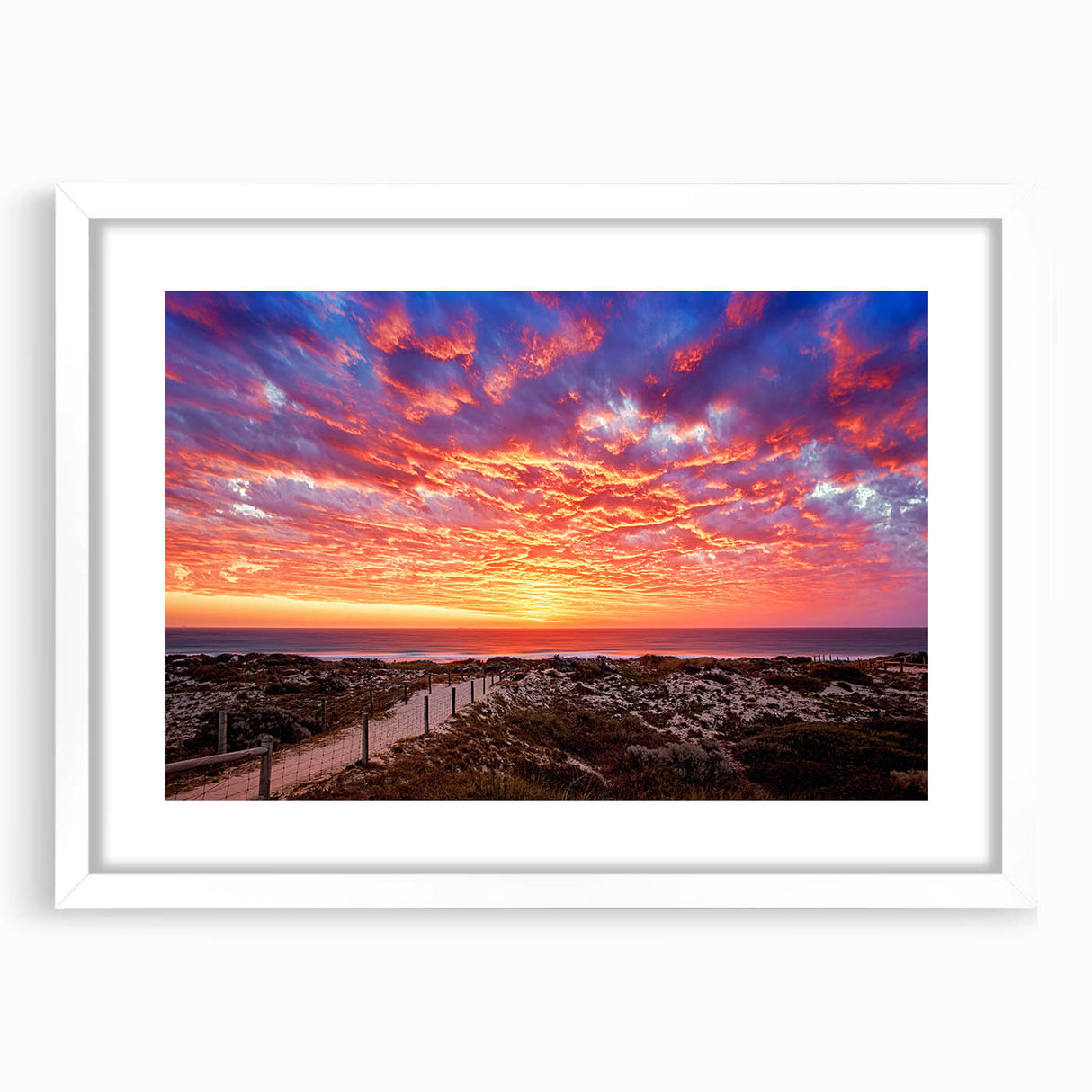 Extra large abstract art print of Perth scenery in muted earth tones on a framed canvas, ideal for living room decor.