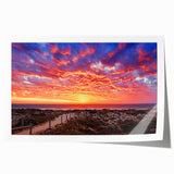 Extra large rolled print of Perth, Australia scenery in soft pastel shades, ideal for art wall dining room placement.