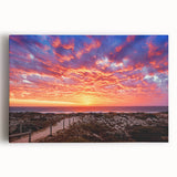 Black and white photo of Perth skyline on large stretched canvas, suitable for kitchen wall art.