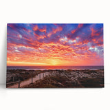 Black and white stretched canvas featuring the Perth skyline, suitable as large kitchen or bedroom wall art.