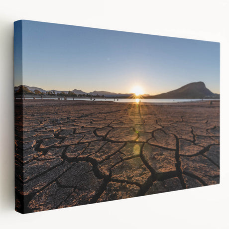 Stretched canvas print of Queensland scenery in natural green and blue tones, suitable for kitchen wall art.