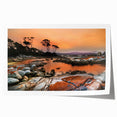 Rolled print of Tasmanian scenery, featuring vibrant green landscapes, ideal for art wall dining room.