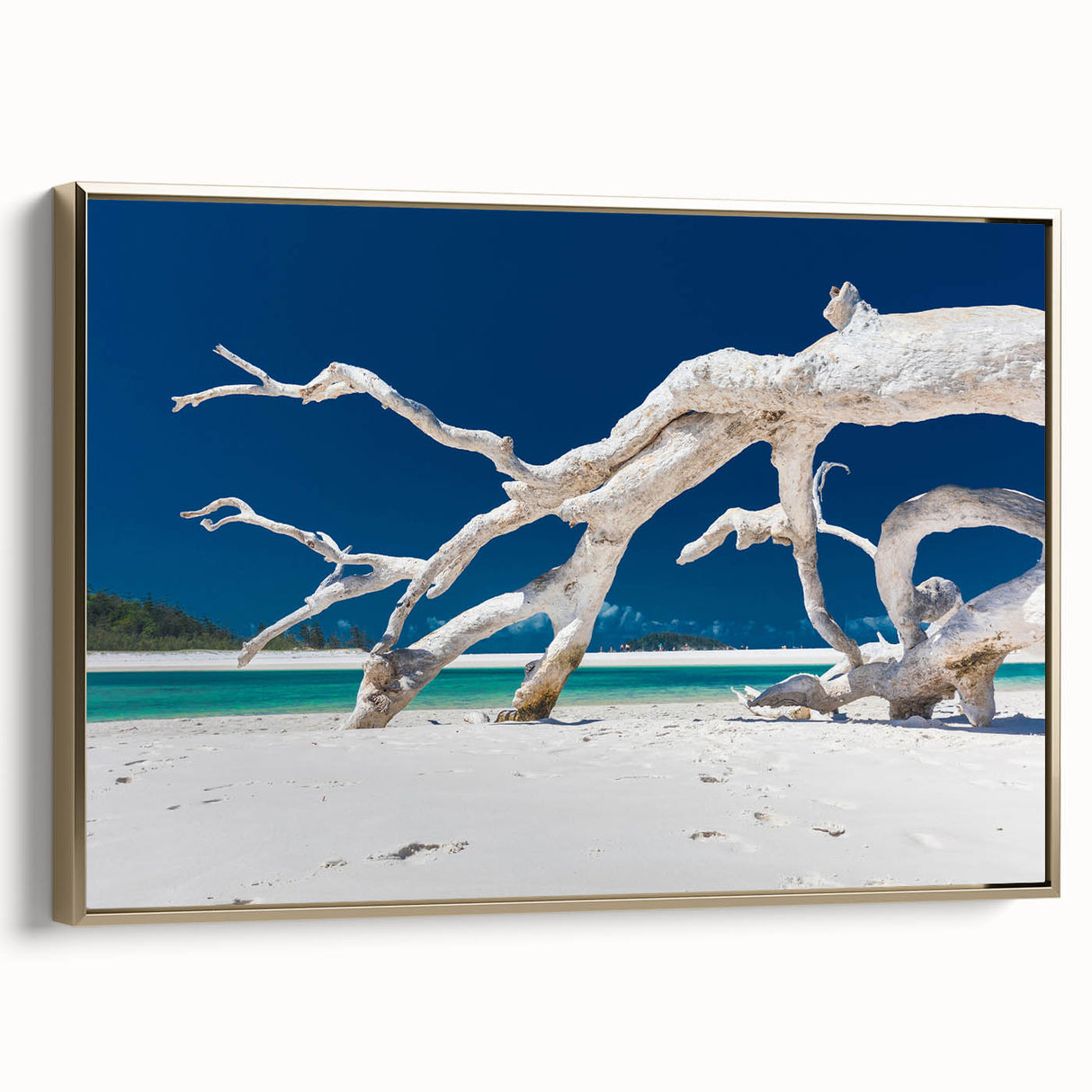 Framed canvas featuring a vintage-style Australian landscape in black and gold tones, ideal for bedroom wall art.