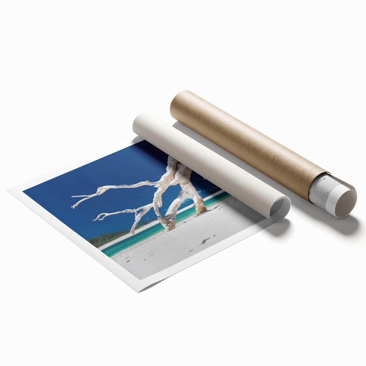 Extra large rolled print of a serene Australian landscape in soft pastel shades, ideal for classy bathroom wall art.