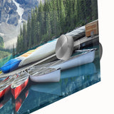 Large abstract wall art of Alberta, Canada scenery in mid-century modernist style on acrylic glass.