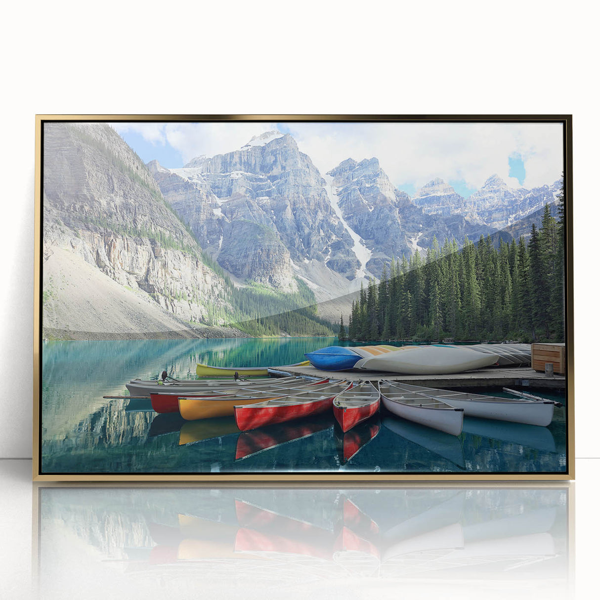 Mid-century modernist style acrylic print of Alberta scenery in earthy tones, ideal for modern art wall decor.