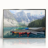 Mid-century modernist art depicting Alberta scenery in muted earth tones on a framed acrylic print.