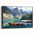 Black and white framed canvas of Alberta landscape, featuring vintage poster art style, ideal for bedroom wall decor.